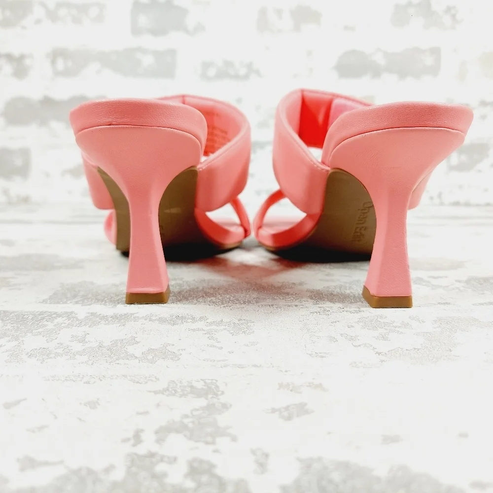 NEW Open Edit Edquincy Pink Slip On Summer Heeled Sandals W1119